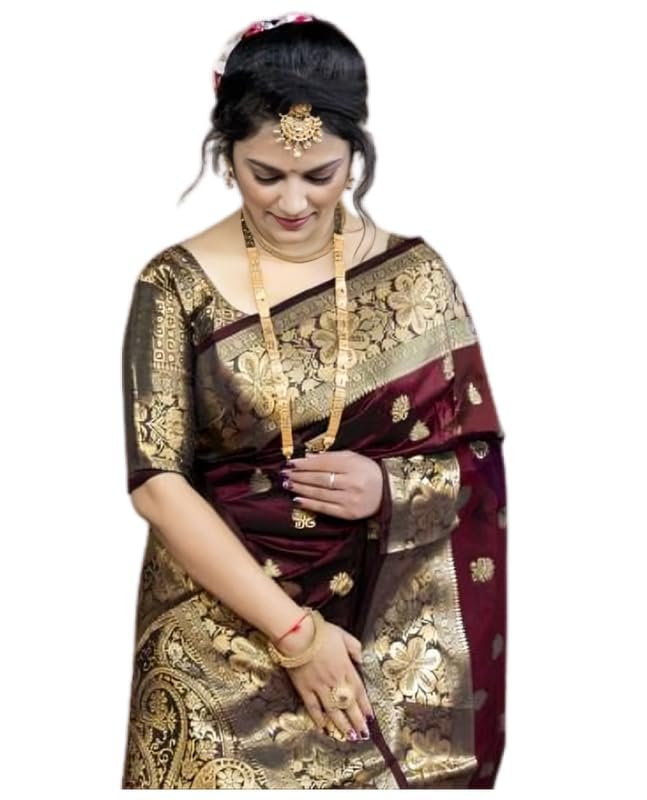 Silk Saree With Blouse Piece For Wedding